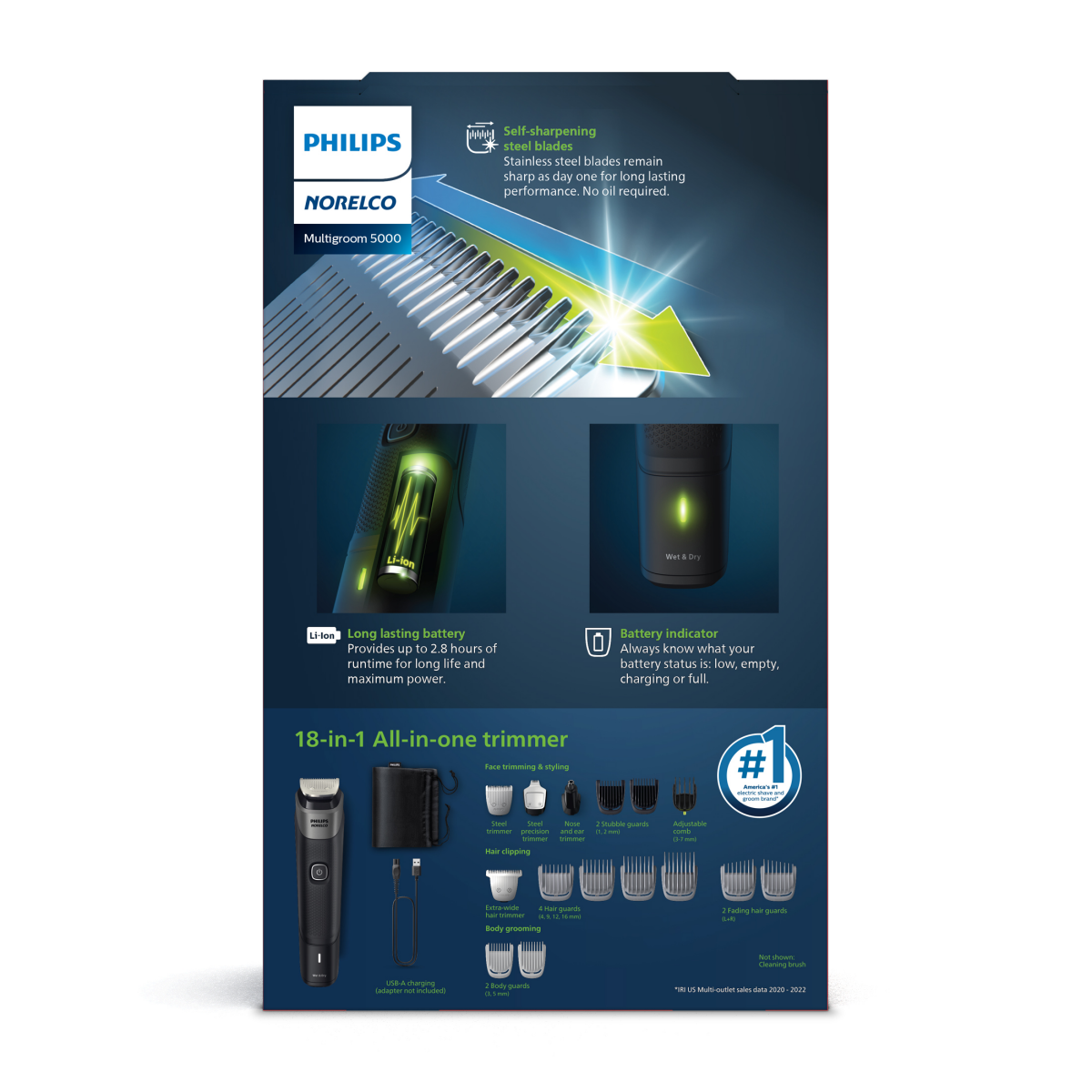 slide 2 of 2, Philips All-in-One Trimmer 18 ea, 18 ct