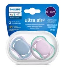 Avent Philips Ultra Air Pacifier 6-18 Months - Blue/Lilac - 2pk