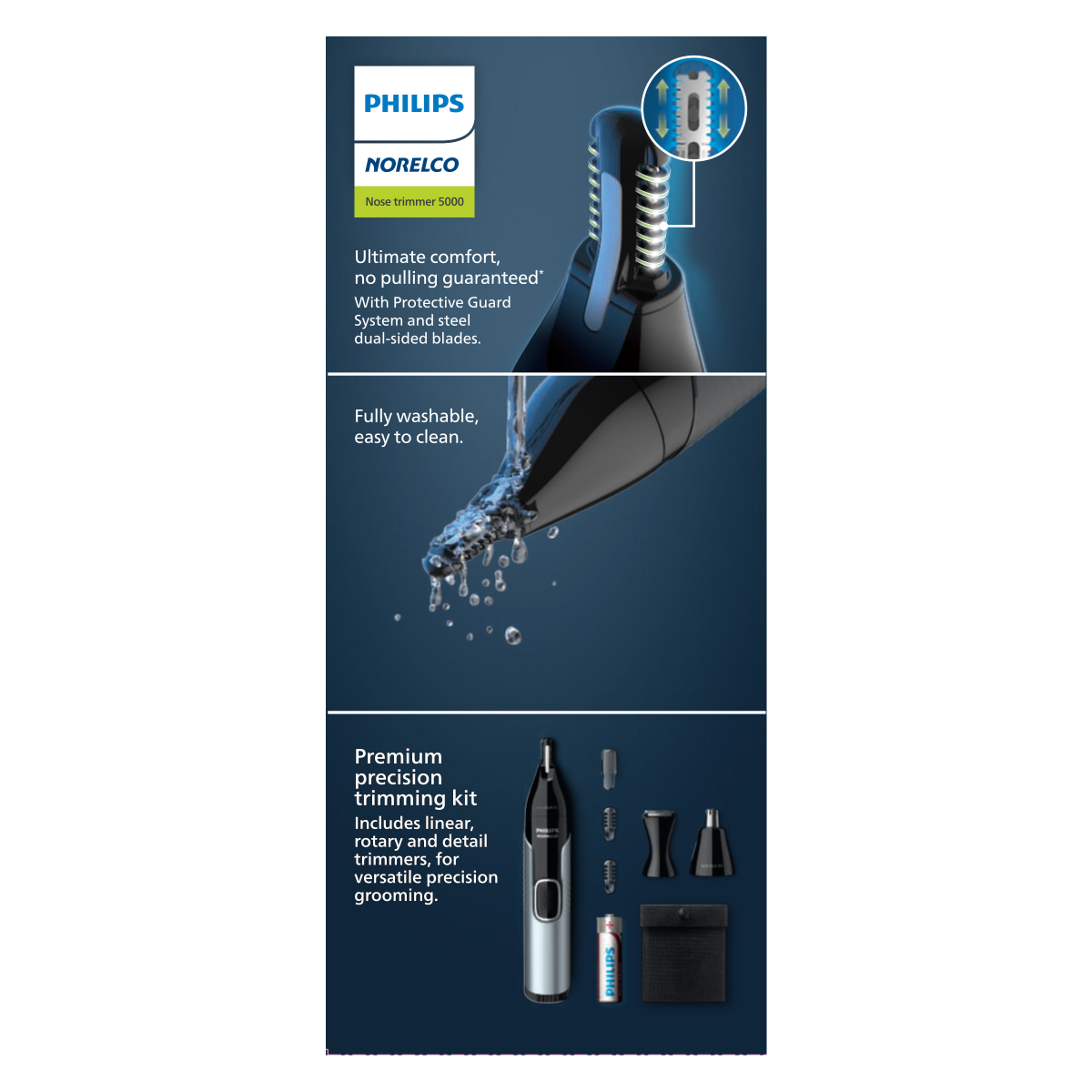 slide 2 of 2, Norelco Nose Trimmer 5000 Precision Trimming Kit 1 ea, 1 ct