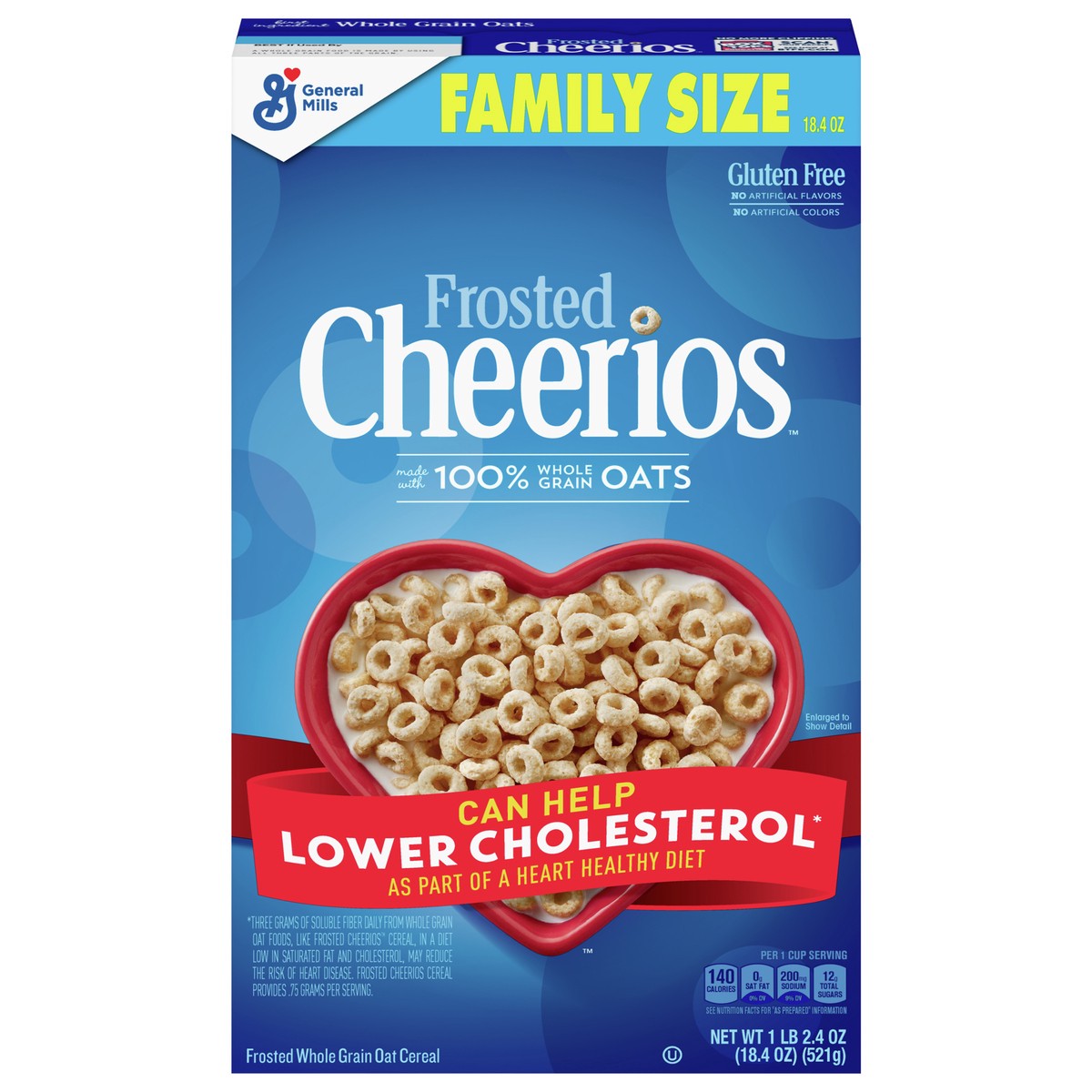 slide 13 of 14, Cheerios Frosted Cheerios, Heart Healthy Cereal, Family Size, 18.4 oz, 18.4 oz
