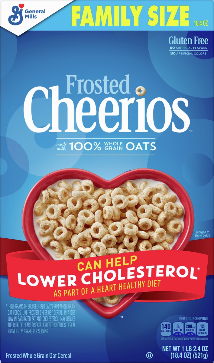 slide 6 of 14, Cheerios Frosted Cheerios, Heart Healthy Cereal, Family Size, 18.4 oz, 18.4 oz