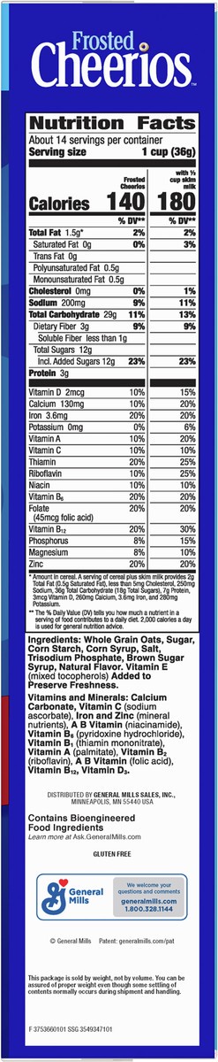 slide 3 of 14, Cheerios Frosted Cheerios, Heart Healthy Cereal, Family Size, 18.4 oz, 18.4 oz
