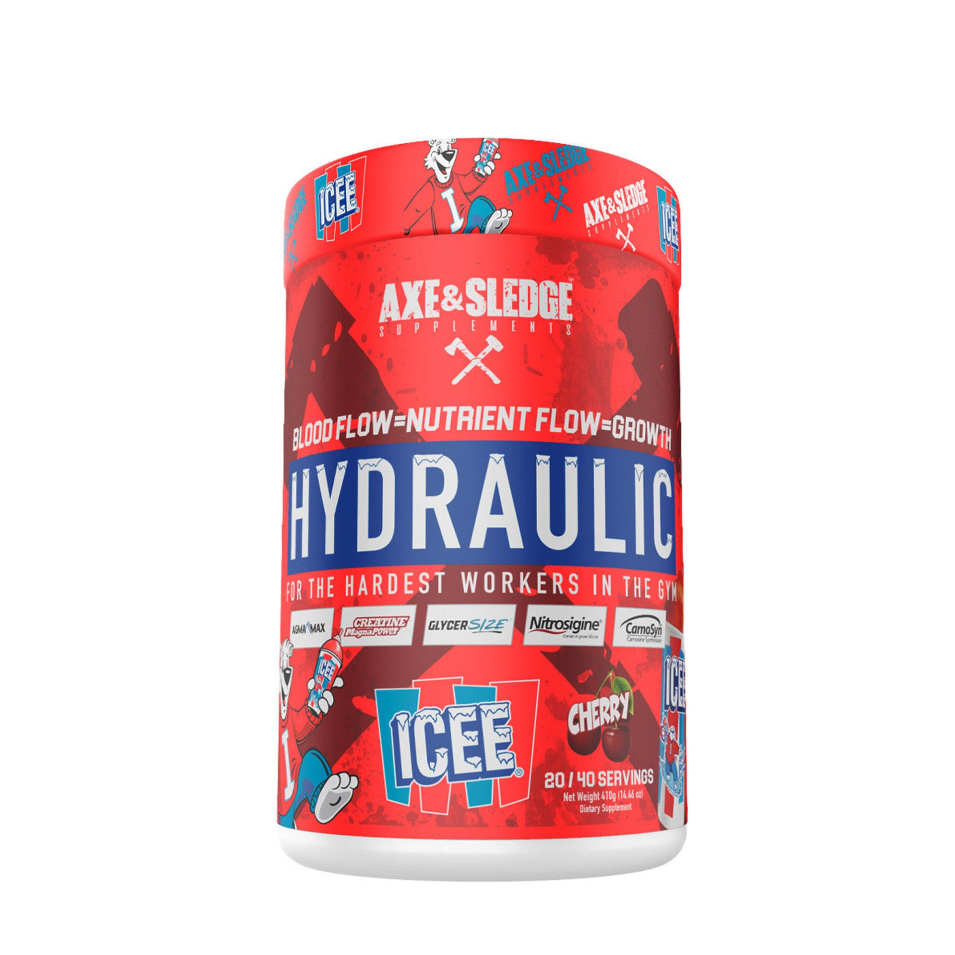 slide 1 of 1, Axe & Sledge Supplements Hydraulic - ICEE Cherry, 1 ct