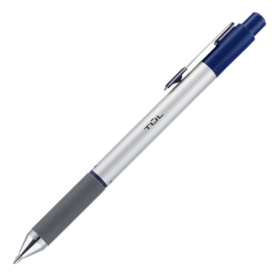 slide 3 of 4, TUL Retractable Ballpoint Pens, Medium Point, 1.0 Mm, Silver Barrels, Assorted Inks, Pack Of 4 Pens, 4 ct