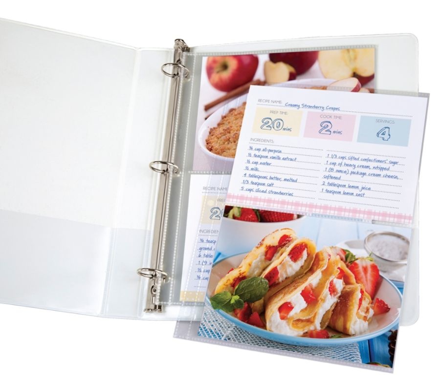 slide 2 of 2, Office Depot 2-Pocket Standard Binder Pages, 5'' X 7'', Clear, Pack Of 25 Pages, 25 ct