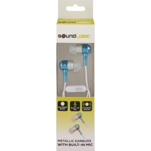 slide 1 of 1, Sound Logic Stereo Metal Earbuds, Blue, 1 ct