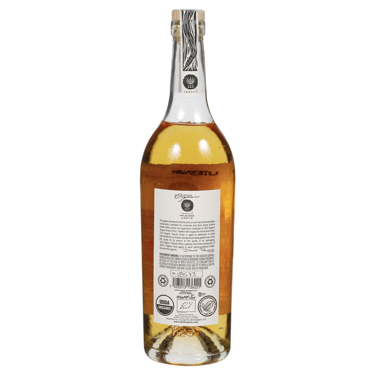 slide 2 of 2, 1-2-3 Organic Tequila Anejo Tres, 750 ml