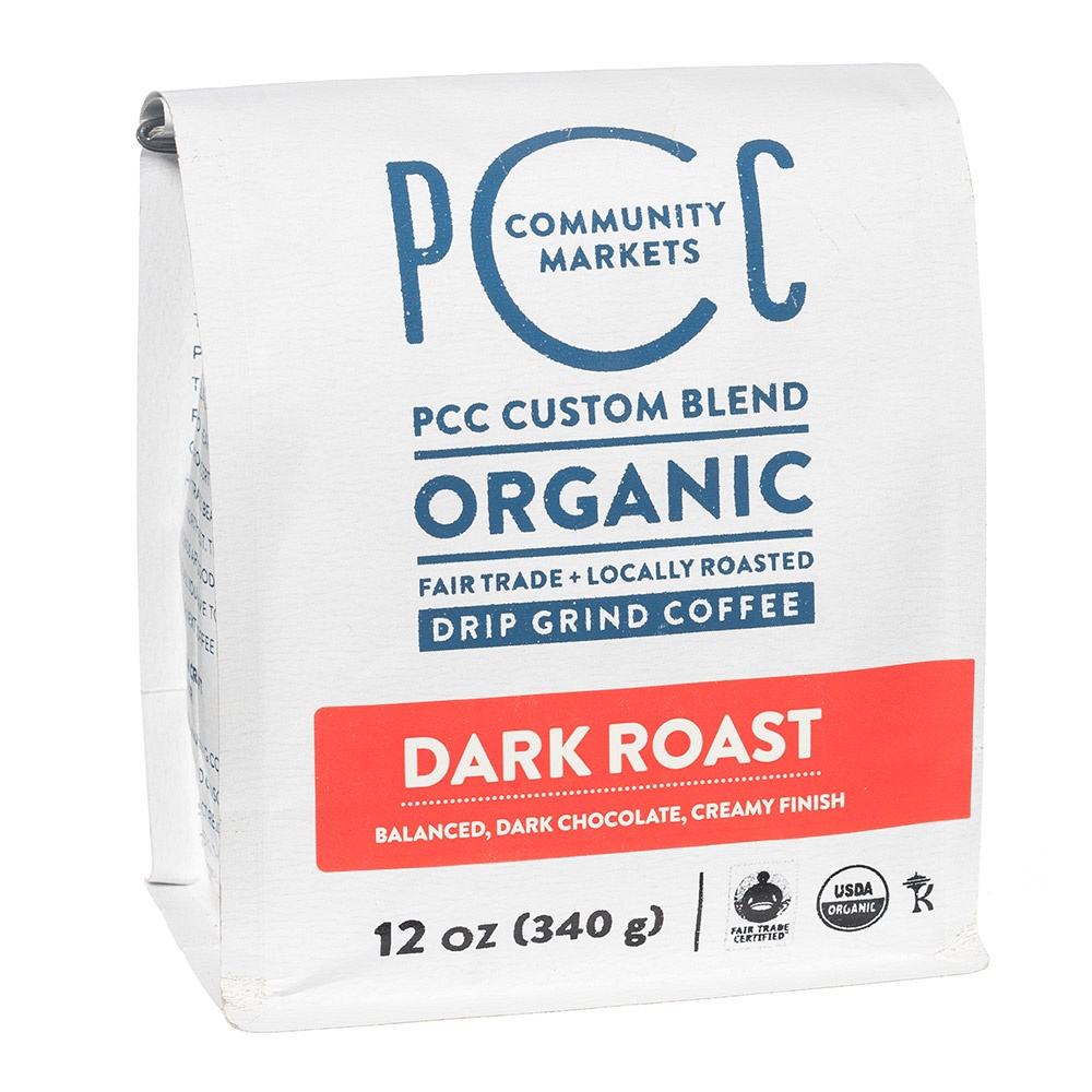 slide 1 of 1, PCC Organic Dark Roast Ground Coffee, 12 oz