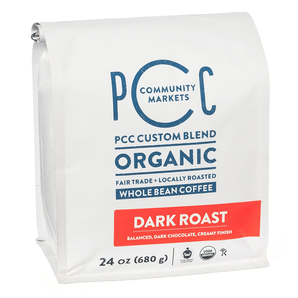 slide 1 of 1, PCC Organic Dark Roast Whole Bean Coffee, 24 oz