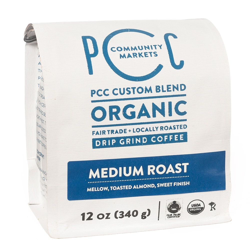 slide 1 of 1, PCC Organic Medium Roast Ground Coffee, 12 oz