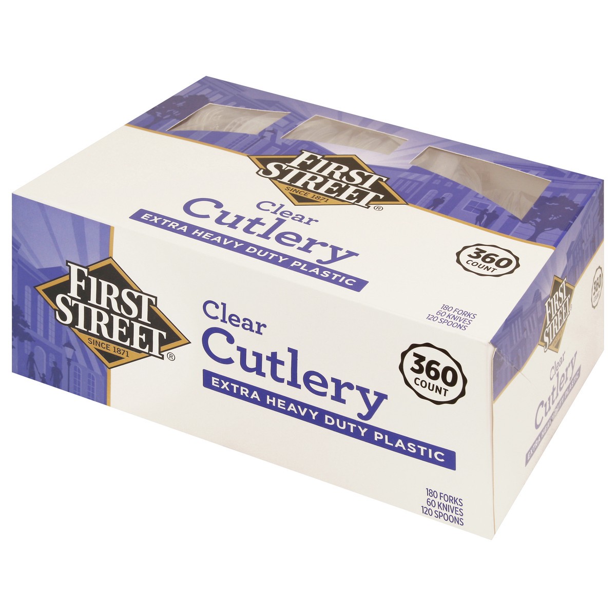 slide 5 of 13, First Street Extra Heavy Duty Clear Cutlery Combo, 360 ct