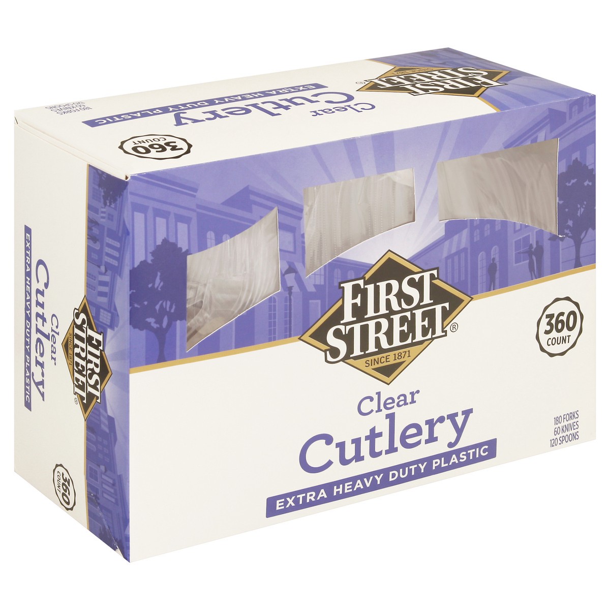 slide 12 of 13, First Street Extra Heavy Duty Clear Cutlery Combo, 360 ct