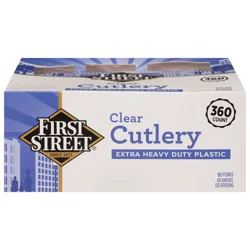 First Street Extra Heavy Duty Clear Cutlery Combo