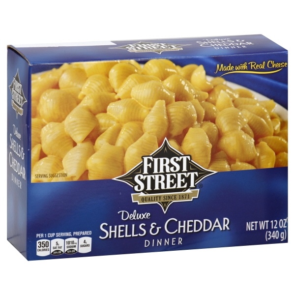 slide 1 of 1, First Street Deluxe Shells & Cheddar Dinner, 12 oz