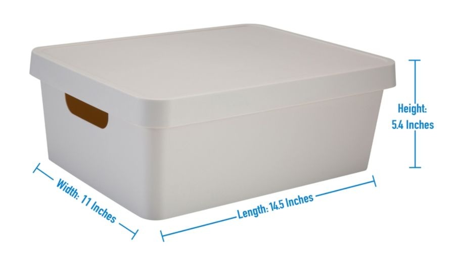 slide 4 of 4, Realspace Medium Storage Box With Lid, 10-15/16 X 14-1/2'' X 5-7/16'', Ivory, 1 ct