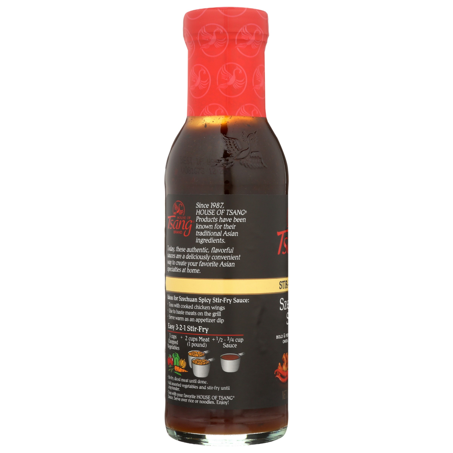 slide 4 of 5, House of Tsang Szechuan Spicy Stir-Fry Sauce 11.5 oz. Bottle, 11.5 oz