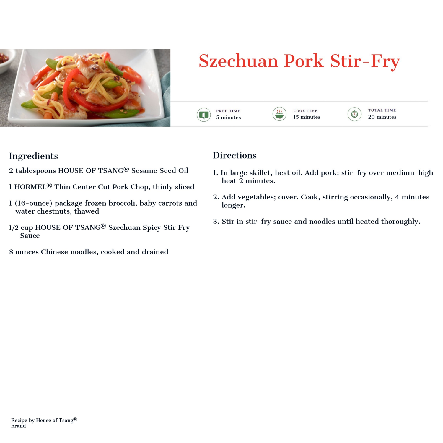 slide 5 of 5, House of Tsang Szechuan Spicy Stir-Fry Sauce 11.5 oz. Bottle, 11.5 oz