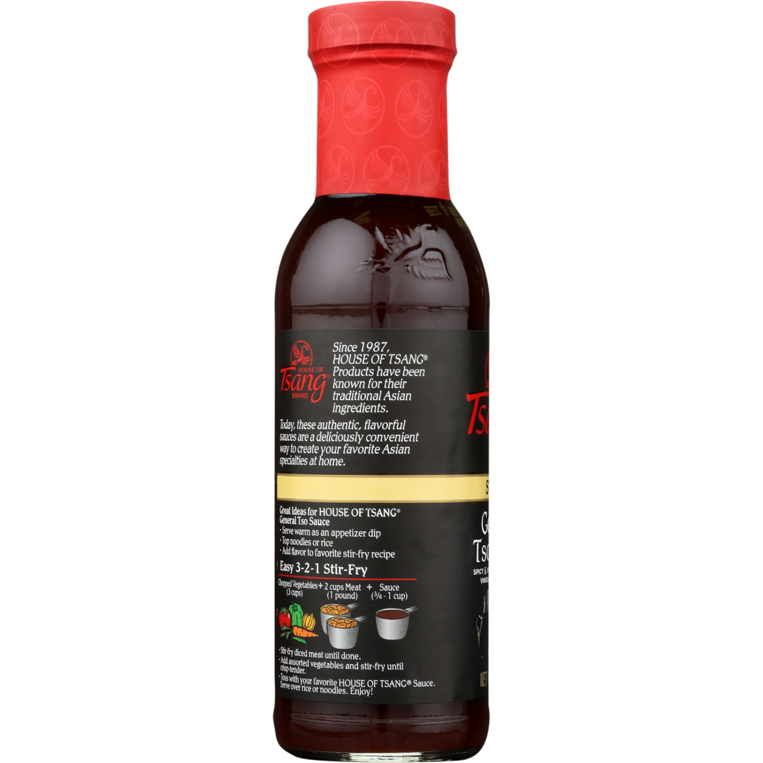 slide 4 of 5, House of Tsang General Tso Stir-Fry Sauce 12.6 oz. Bottle, 12.6 oz