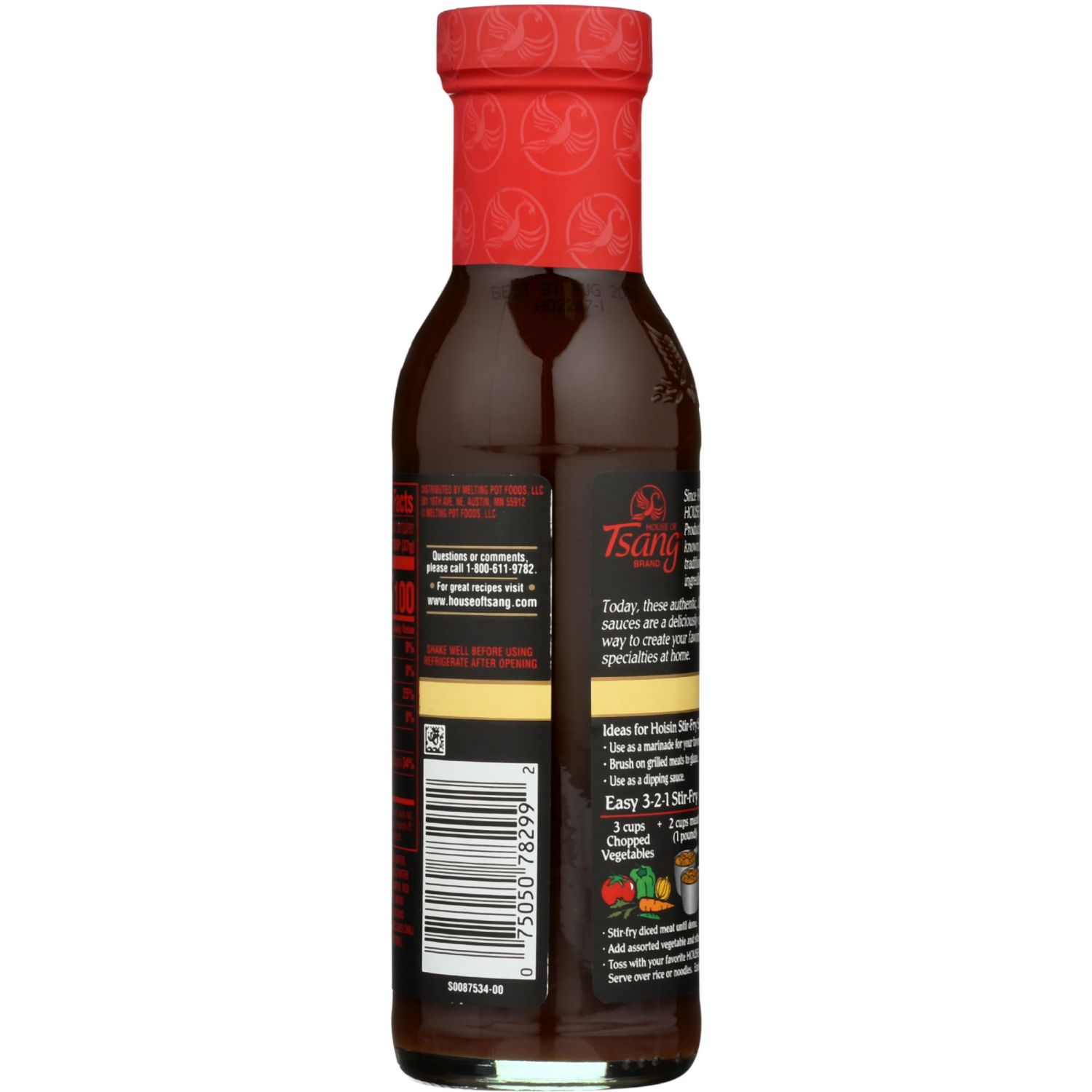 slide 3 of 5, House of Tsang Hoisin Stir-Fry Sauce 12.4 oz. Bottle, 12.7 oz