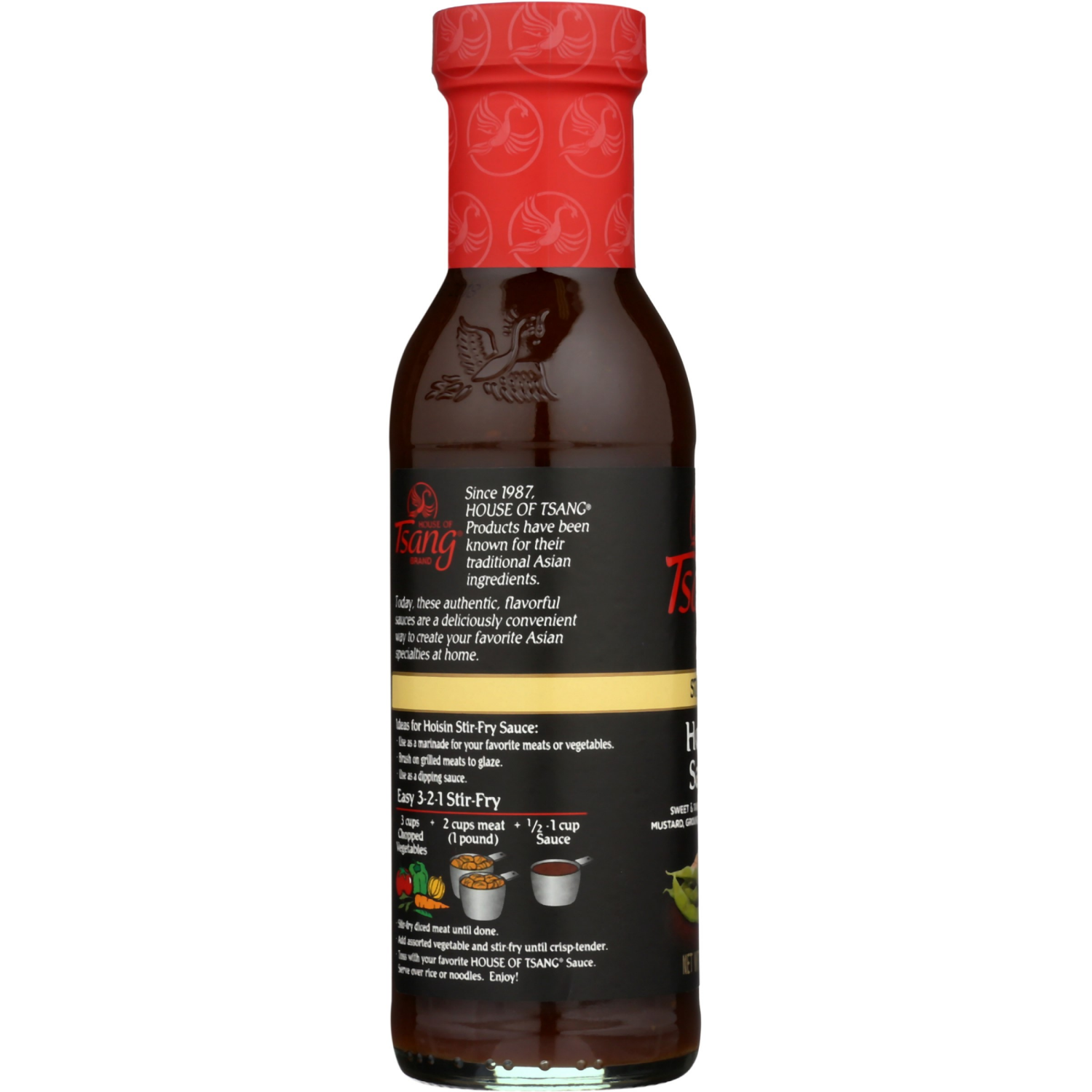 slide 4 of 5, House of Tsang Hoisin Stir-Fry Sauce 12.4 oz. Bottle, 12.7 oz
