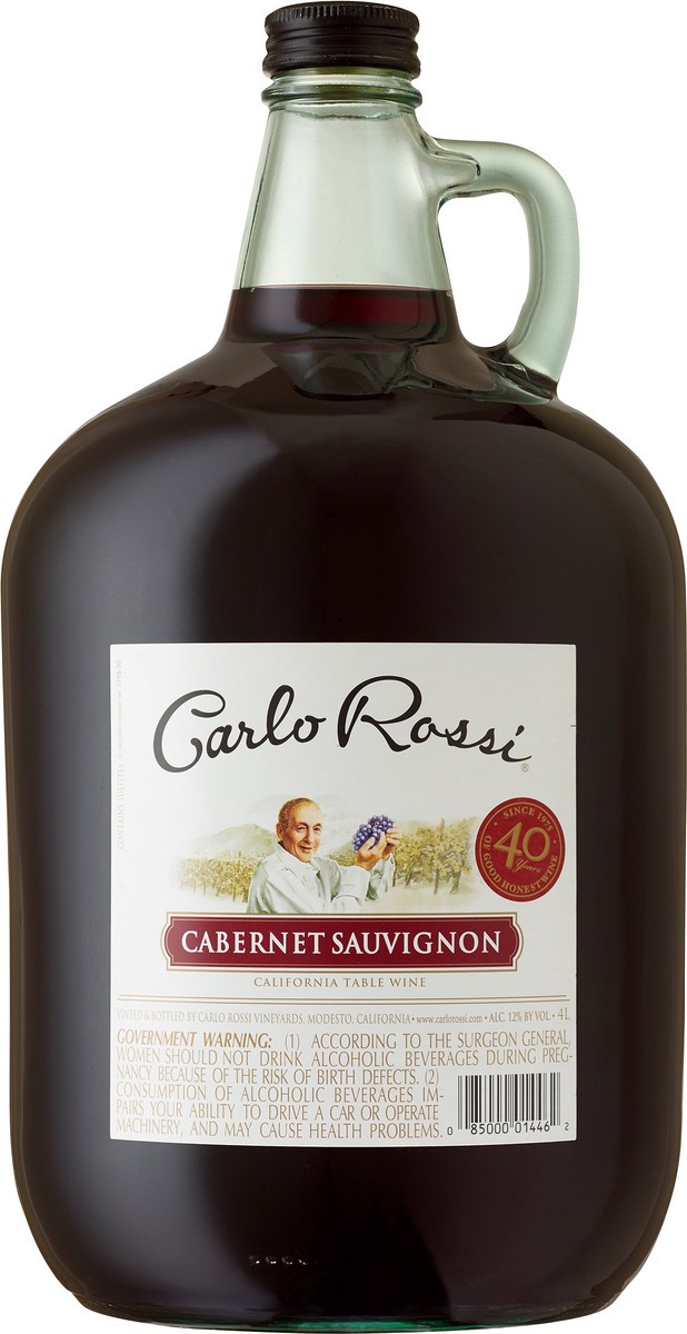 slide 2 of 2, Carlo Rossi Cabernet Sauvignon Wine, 4 lt, 4 liter