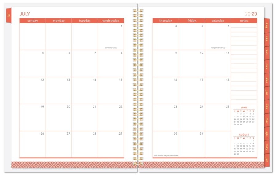 slide 2 of 3, Office Depot Weekly/Monthly Academic Planner, 8-1/2'' X 11'', Geometric, July 2020 To June 2021, Dx190674-004, 1 ct