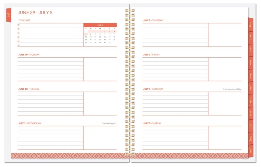 slide 3 of 3, Office Depot Weekly/Monthly Academic Planner, 8-1/2'' X 11'', Geometric, July 2020 To June 2021, Dx190674-004, 1 ct