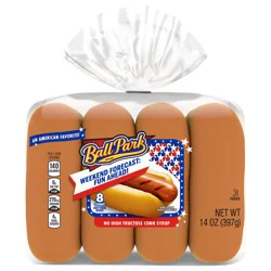 Ball Park White Hot Dog Buns, 8 count, 14 oz