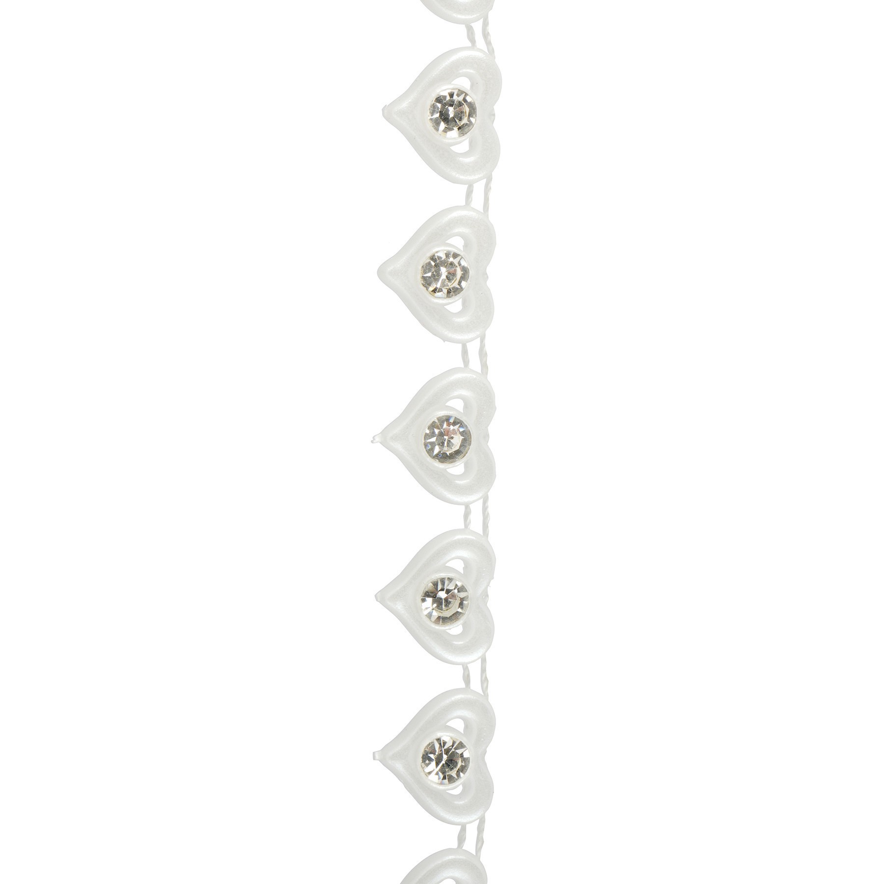 slide 2 of 2, 14.5mm White Plastic Pearl Heart Garland, 5yd. By Bead Landing, 14.5mm