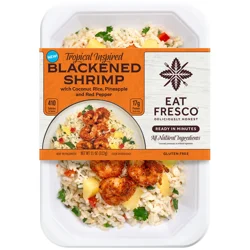 Eat Fresco Blackened Shrimp With Coconut Rice Pineapple And Red Pepper