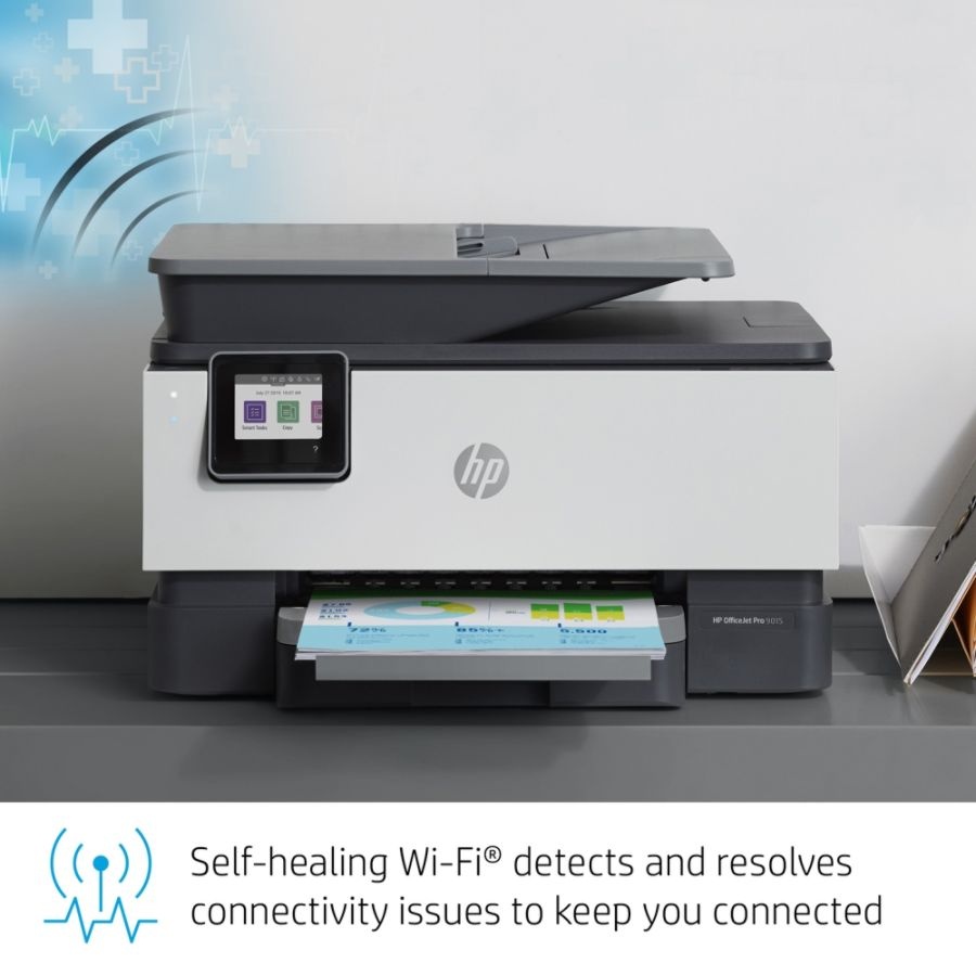 slide 4 of 10, HP Officejet Pro 9015 Wireless Color Inkjet All-In-One Printer, Copier, Scanner, Fax, 1Kr42A#B1H, 1 ct