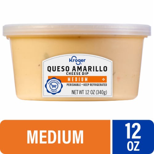 slide 1 of 1, Kroger® Medium Queso Amarillo Cheese Dip, 12 oz, 12 oz