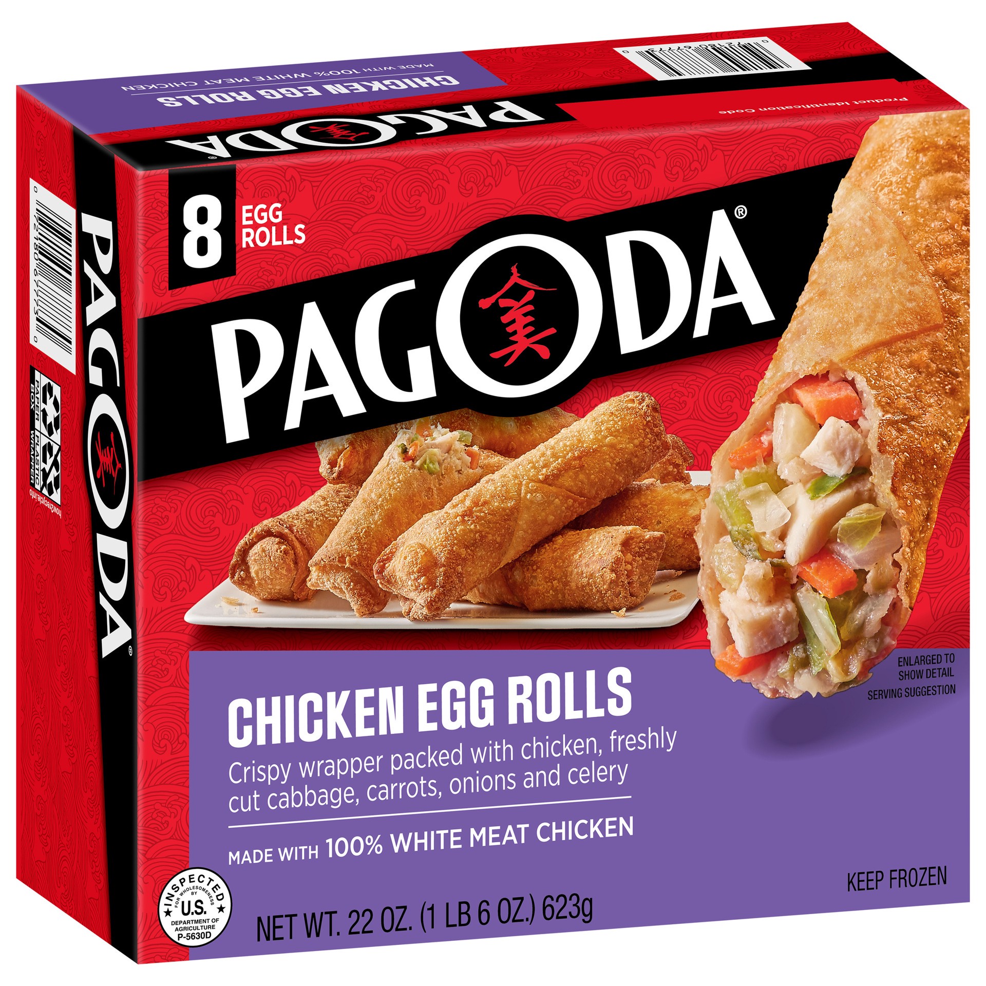 slide 2 of 5, Pagoda Express Chicken Egg Rolls 8 ea, 8 ct