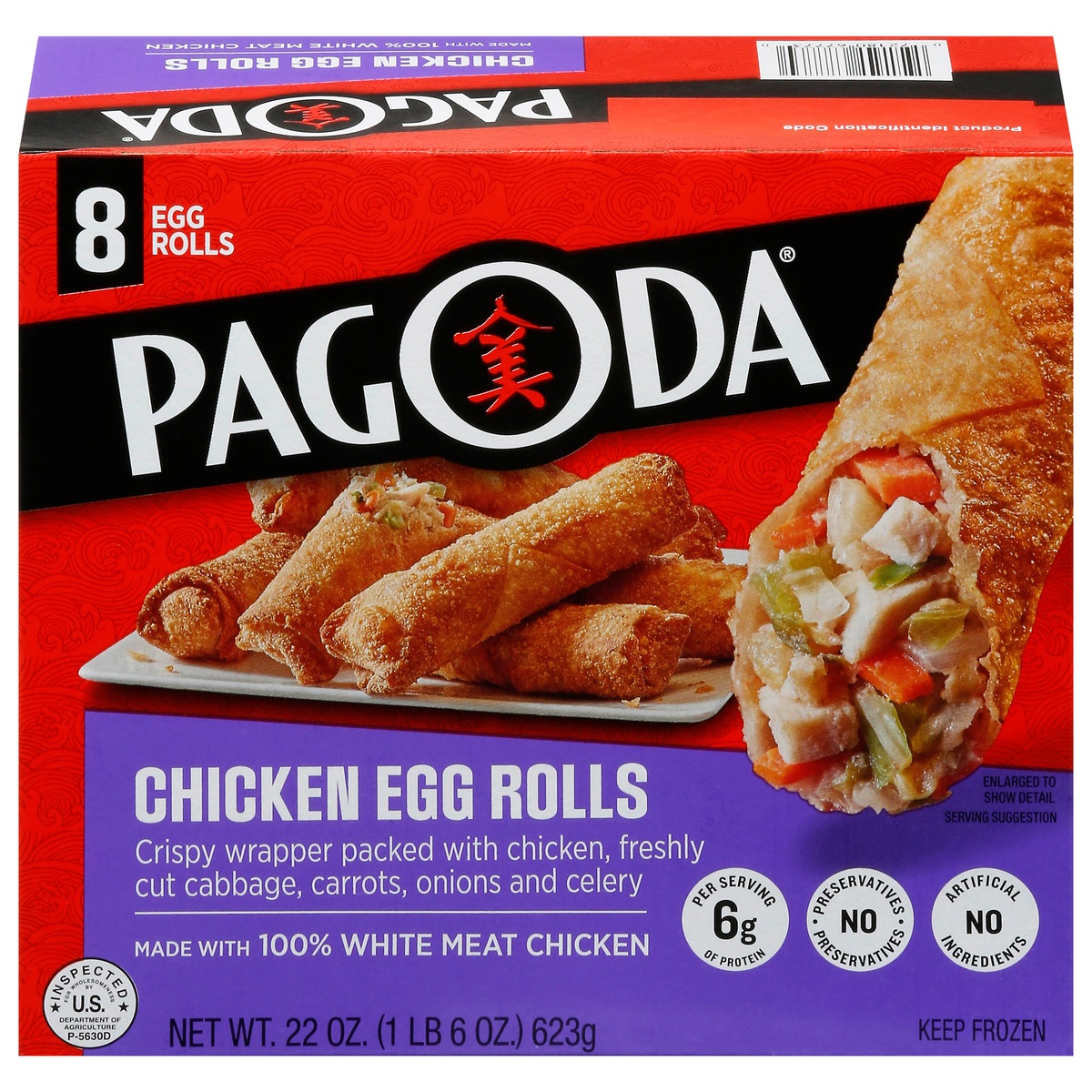 slide 1 of 9, Pagoda Express Chicken Egg Rolls 8 ea, 8 ct