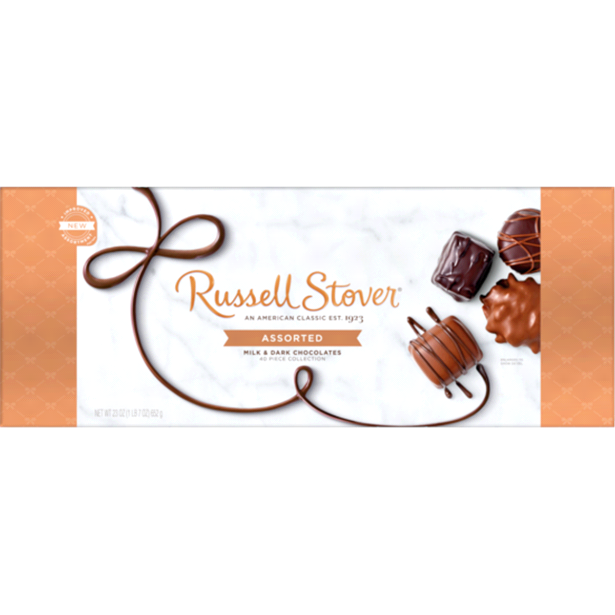 slide 1 of 1, Russell Stover Assorted Milk & Dark Chocolate Big Box, 23 oz