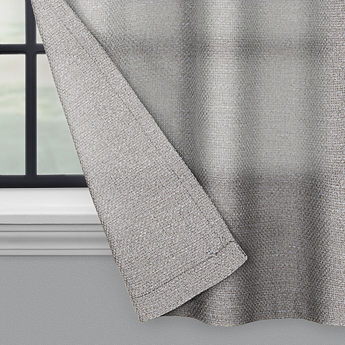 slide 5 of 5, Brookstone Saville Kitchen Window Curtain Tier Pair and Valance - Grey, 24 in