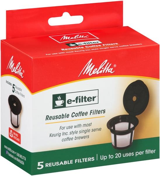 slide 1 of 1, Melitta E-Filter, Reusable K-Cups for Keurig K-Cup Brewers, 5 ct