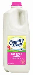 Country Fresh Milk Fat Free Half Gallon Plastic Jug