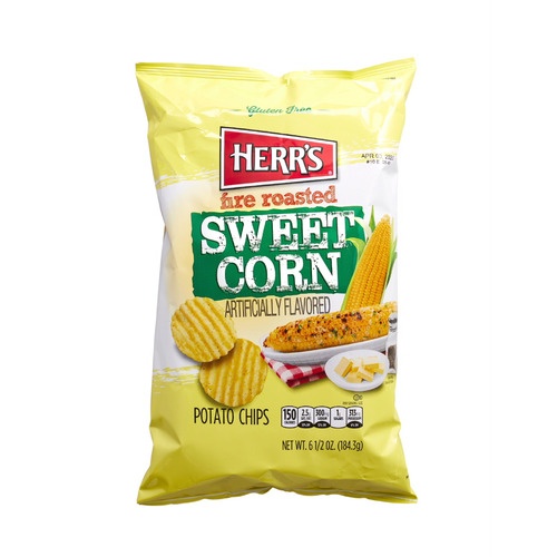 slide 1 of 1, Herr's® potato chips, fire roasted sweet corn flavored, 6.5 oz