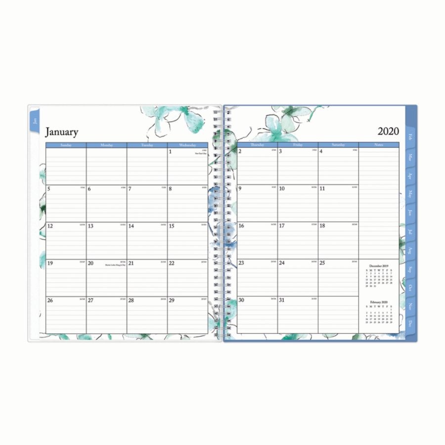 slide 4 of 4, Blue Sky Weekly/Monthly Planner, 8-1/2'' X 11'', Lindley, January To December 2020, 1 ct