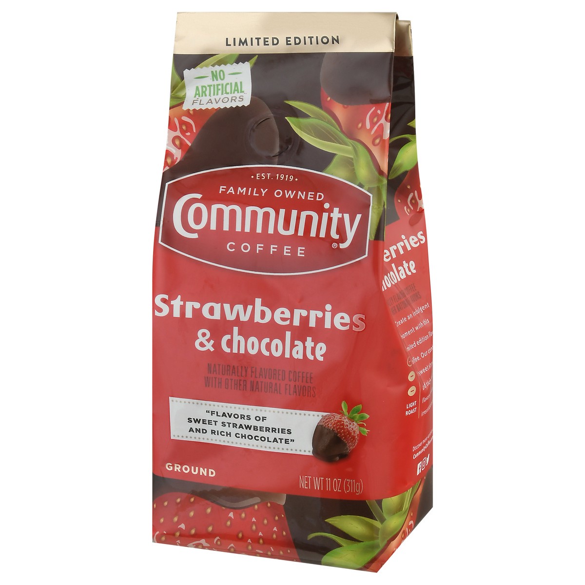 slide 9 of 10, Community Coffee Ground Strawberries & Chocolate Coffee - 11 oz, 11 oz