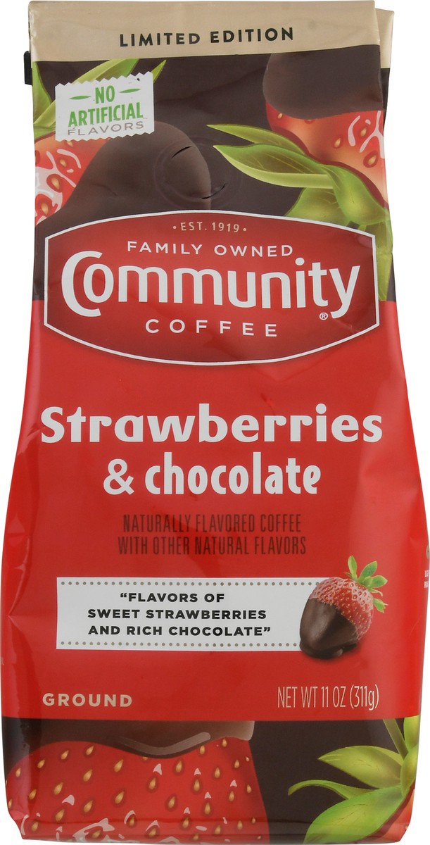 slide 2 of 10, Community Coffee Ground Strawberries & Chocolate Coffee - 11 oz, 11 oz