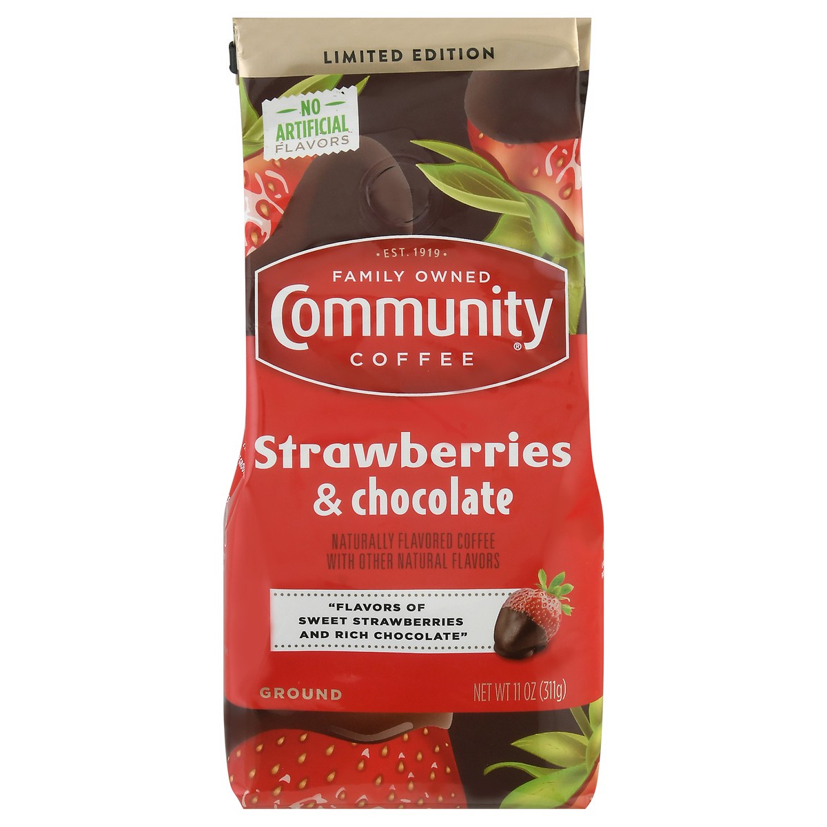 slide 7 of 10, Community Coffee Ground Strawberries & Chocolate Coffee - 11 oz, 11 oz