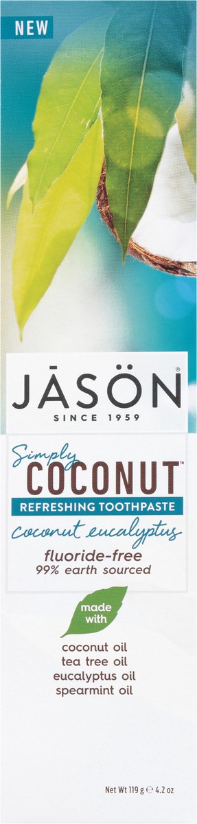slide 6 of 10, JASON Simply Coconut Coconut Eucalyptus Refreshing Toothpaste 4.2 oz. Box, 4.2 oz