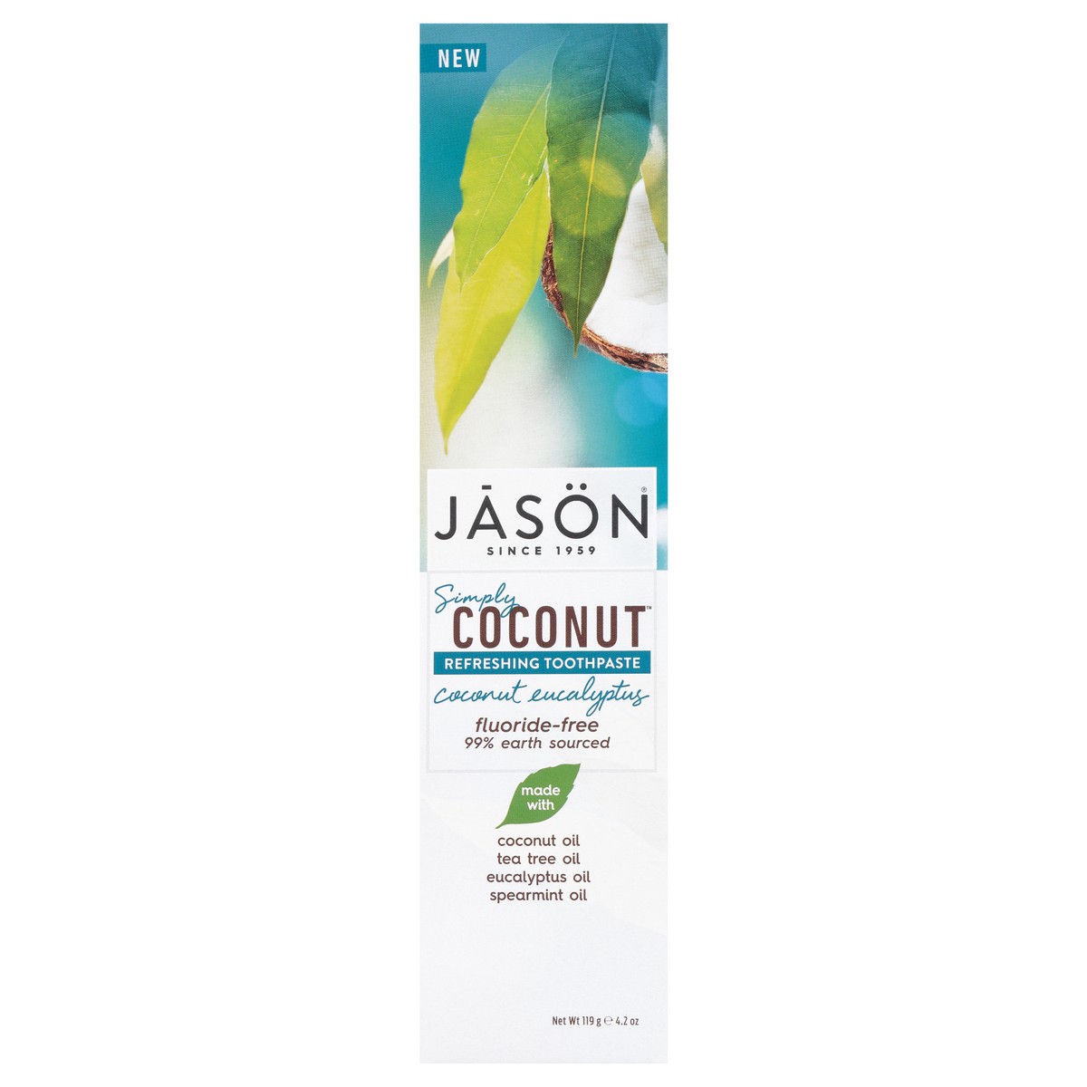 slide 7 of 10, JASON Simply Coconut Coconut Eucalyptus Refreshing Toothpaste 4.2 oz. Box, 4.2 oz