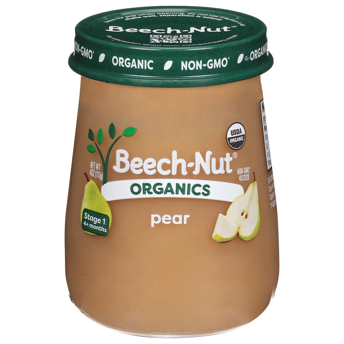 slide 1 of 13, Beech-Nut Organics Stage 1 (4+ months) Pear 4 oz, 4 oz