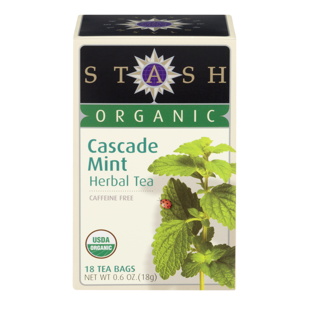 slide 1 of 1, Stash Organic Caffeine Free Cascade Mint Herbal Tea - 18 ct, 18 ct