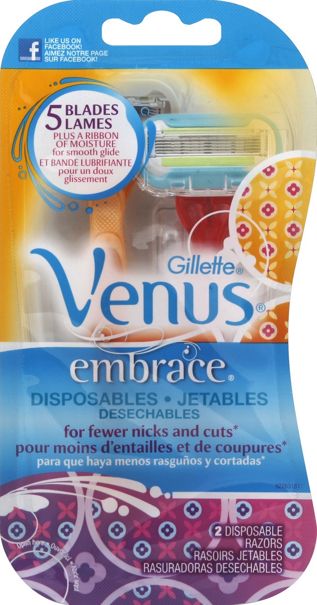 slide 2 of 2, Gillette Disposable Pome Venus Emrace, 2 ct