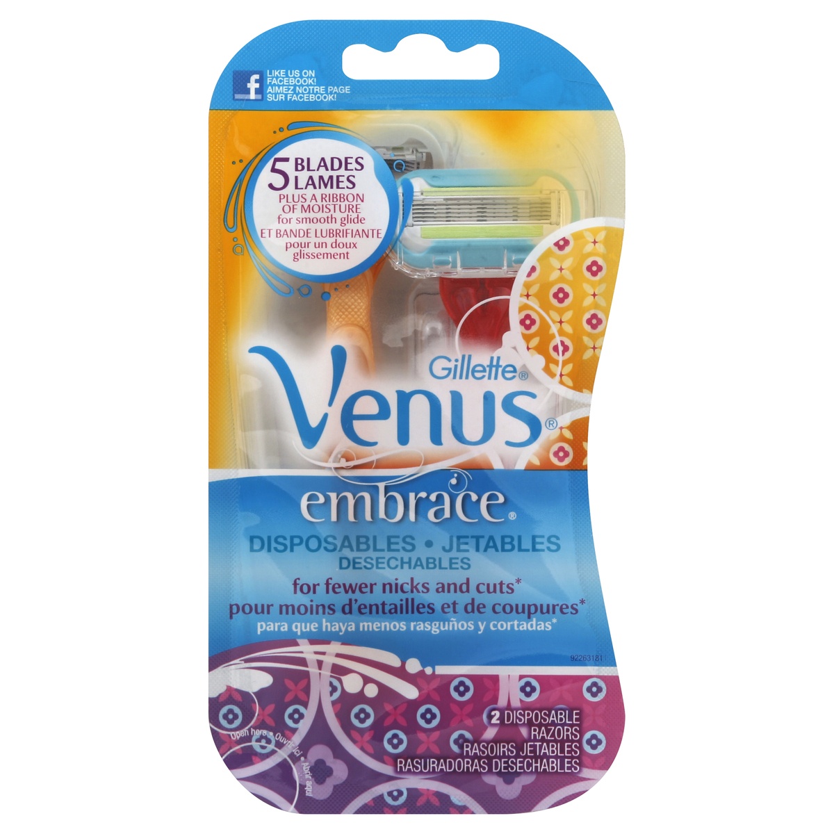 slide 1 of 2, Gillette Disposable Pome Venus Emrace, 2 ct