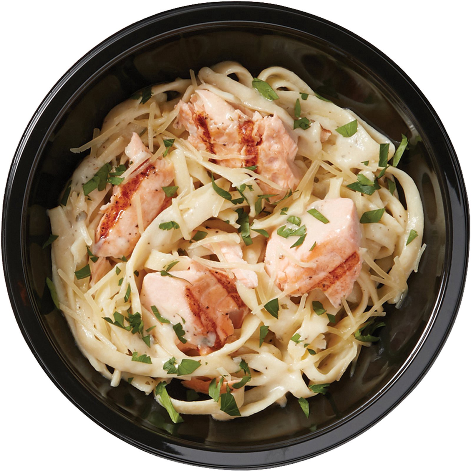 slide 1 of 1, Meal Simple by H-E-B Grilled Salmon & Lemon Garlic Pasta Bowl, 12 oz